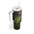 Personalized Walleye Fishing Tumbler With Handle American Flag Background and Green Grunge Style Design - Wonder Print Shop