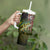 Personalized Walleye Fishing Tumbler With Handle American Flag Background and Green Grunge Style Design - Wonder Print Shop