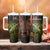 Personalized Walleye Fishing Tumbler With Handle American Flag Background and Green Grunge Style Design - Wonder Print Shop