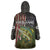 Personalized Walleye Fishing Wearable Blanket Hoodie American Flag Background and Green Grunge Style Design - Wonder Print Shop