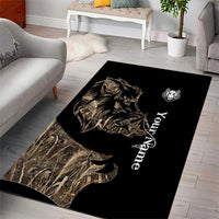 Personalized Boar Hunting Camouflage Area Rug Wild Hog Silhouette and Black Tactical Camo - Wonder Print Shop