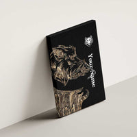 Personalized Boar Hunting Camouflage Canvas Wall Art Wild Hog Silhouette and Black Tactical Camo - Wonder Print Shop