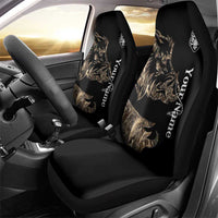 Personalized Boar Hunting Camouflage Car Seat Cover Wild Hog Silhouette and Black Tactical Camo - Wonder Print Shop