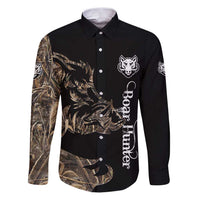 Personalized Boar Hunting Camouflage Family Matching Puletasi and Hawaiian Shirt Wild Hog Silhouette and Black Tactical Camo - Wonder Print Shop