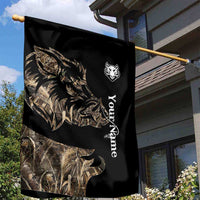 Personalized Boar Hunting Camouflage Garden Flag Wild Hog Silhouette and Black Tactical Camo - Wonder Print Shop