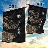 Personalized Boar Hunting Camouflage Garden Flag Wild Hog Silhouette and Black Tactical Camo - Wonder Print Shop