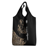 Personalized Boar Hunting Camouflage Grocery Bag Wild Hog Silhouette and Black Tactical Camo - Wonder Print Shop