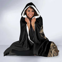 Personalized Boar Hunting Camouflage Hooded Blanket Wild Hog Silhouette and Black Tactical Camo - Wonder Print Shop