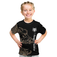Personalized Boar Hunting Camouflage Kid T Shirt Wild Hog Silhouette and Black Tactical Camo - Wonder Print Shop