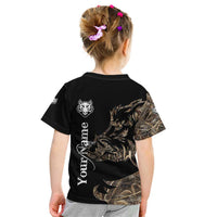 Personalized Boar Hunting Camouflage Kid T Shirt Wild Hog Silhouette and Black Tactical Camo - Wonder Print Shop