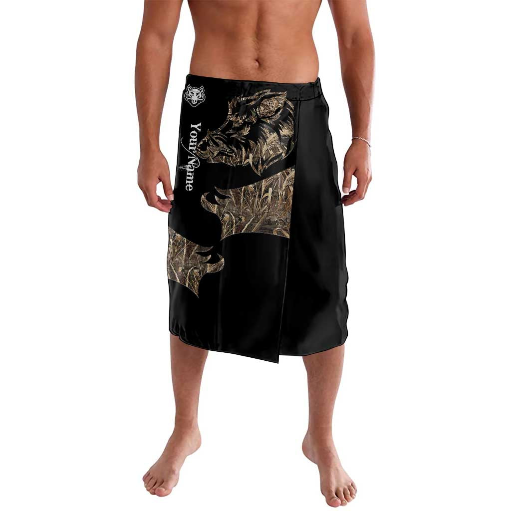 Personalized Boar Hunting Camouflage Lavalava Wild Hog Silhouette and Black Tactical Camo - Wonder Print Shop