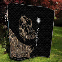 Personalized Boar Hunting Camouflage Quilt Wild Hog Silhouette and Black Tactical Camo - Wonder Print Shop