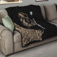 Personalized Boar Hunting Camouflage Quilt Wild Hog Silhouette and Black Tactical Camo - Wonder Print Shop