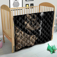 Personalized Boar Hunting Camouflage Quilt Wild Hog Silhouette and Black Tactical Camo - Wonder Print Shop