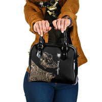 Personalized Boar Hunting Camouflage Shoulder Handbag Wild Hog Silhouette and Black Tactical Camo - Wonder Print Shop