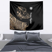 Personalized Boar Hunting Camouflage Tapestry Wild Hog Silhouette and Black Tactical Camo - Wonder Print Shop