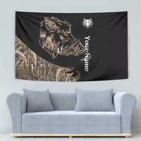 Personalized Boar Hunting Camouflage Tapestry Wild Hog Silhouette and Black Tactical Camo - Wonder Print Shop