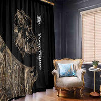 Personalized Boar Hunting Camouflage Window Curtain Wild Hog Silhouette and Black Tactical Camo - Wonder Print Shop