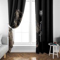 Personalized Boar Hunting Camouflage Window Curtain Wild Hog Silhouette and Black Tactical Camo - Wonder Print Shop