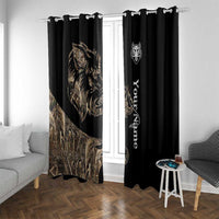 Personalized Boar Hunting Camouflage Window Curtain Wild Hog Silhouette and Black Tactical Camo - Wonder Print Shop