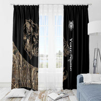 Personalized Boar Hunting Camouflage Window Curtain Wild Hog Silhouette and Black Tactical Camo - Wonder Print Shop