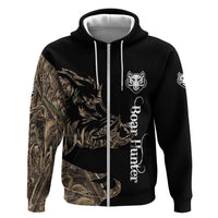 Personalized Boar Hunting Camouflage Zip Hoodie Wild Hog Silhouette and Black Tactical Camo - Wonder Print Shop