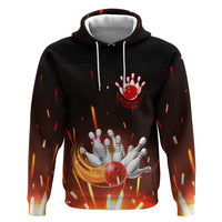 Personalized Bowling Ball and Pins Hoodie Fiery Motion Trail and Spark Effect Design - Wonder Print Shop