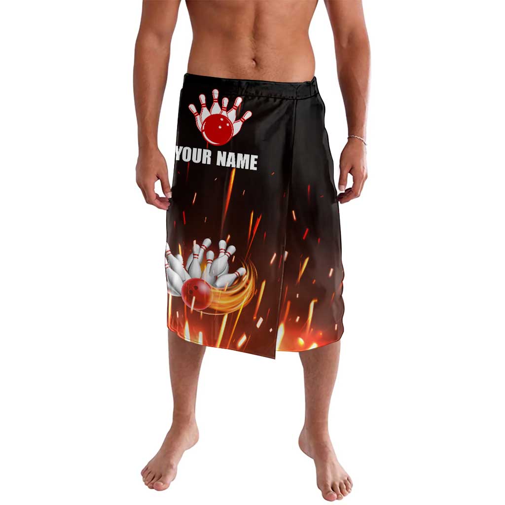 Personalized Bowling Ball and Pins Lavalava Fiery Motion Trail and Spark Effect Design - Wonder Print Shop