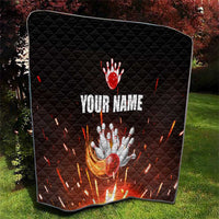 Personalized Bowling Ball and Pins Quilt Fiery Motion Trail and Spark Effect Design - Wonder Print Shop