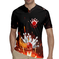 Personalized Bowling Ball and Pins Rugby Jersey Fiery Motion Trail and Spark Effect Design - Wonder Print Shop