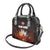 Personalized Bowling Ball and Pins Shoulder Handbag Fiery Motion Trail and Spark Effect Design - Wonder Print Shop