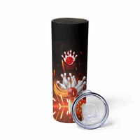 Personalized Bowling Ball and Pins Skinny Tumbler Fiery Motion Trail and Spark Effect Design - Wonder Print Shop