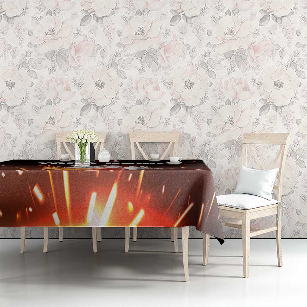 Personalized Bowling Ball and Pins Tablecloth Fiery Motion Trail and Spark Effect Design - Wonder Print Shop