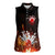Personalized Bowling Ball and Pins Women Sleeveless Polo Shirt Fiery Motion Trail and Spark Effect Design - Wonder Print Shop