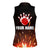 Personalized Bowling Ball and Pins Women Sleeveless Polo Shirt Fiery Motion Trail and Spark Effect Design - Wonder Print Shop