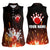 Personalized Bowling Ball and Pins Women Sleeveless Polo Shirt Fiery Motion Trail and Spark Effect Design - Wonder Print Shop