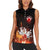 Personalized Bowling Ball and Pins Women Sleeveless Polo Shirt Fiery Motion Trail and Spark Effect Design - Wonder Print Shop