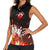 Personalized Bowling Ball and Pins Women Sleeveless Polo Shirt Fiery Motion Trail and Spark Effect Design - Wonder Print Shop