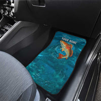 Personalized Redfish Puppy Drum Leaping in Ocean Splash Car Mats Blue Lightning Water Background Design - Wonder Print Shop