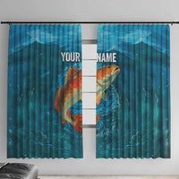 Personalized Redfish Puppy Drum Leaping in Ocean Splash Window Curtain Blue Lightning Water Background Design - Wonder Print Shop