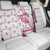 Personalized Pink Flamingo Playing Golf Back Car Seat Cover Sunglasses and White Pattern Background Design - Wonder Print Shop