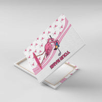 Personalized Pink Flamingo Playing Golf Canvas Wall Art Sunglasses and White Pattern Background Design - Wonder Print Shop