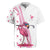 Personalized Pink Flamingo Playing Golf Rugby Jersey Sunglasses and White Pattern Background Design - Wonder Print Shop