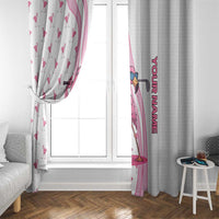 Personalized Pink Flamingo Playing Golf Window Curtain Sunglasses and White Pattern Background Design - Wonder Print Shop