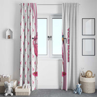 Personalized Pink Flamingo Playing Golf Window Curtain Sunglasses and White Pattern Background Design - Wonder Print Shop