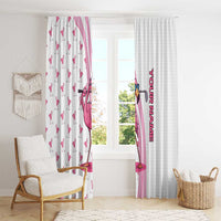 Personalized Pink Flamingo Playing Golf Window Curtain Sunglasses and White Pattern Background Design - Wonder Print Shop