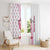 Personalized Pink Flamingo Playing Golf Window Curtain Sunglasses and White Pattern Background Design - Wonder Print Shop