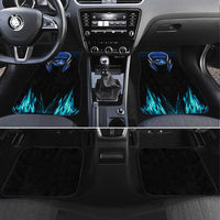 Billiards Design Car Mats with Blue Flame Eight Ball and Lightning Pattern in Black Cyan Gradient Background - Wonder Print Shop