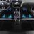 Billiards Design Car Mats with Blue Flame Eight Ball and Lightning Pattern in Black Cyan Gradient Background - Wonder Print Shop
