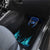 Billiards Design Car Mats with Blue Flame Eight Ball and Lightning Pattern in Black Cyan Gradient Background - Wonder Print Shop